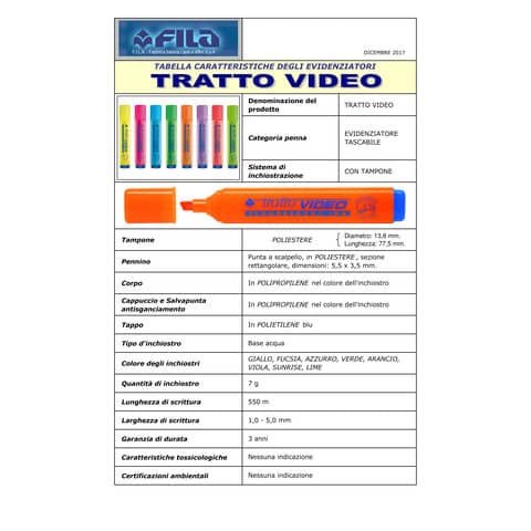 Evidenziatore TRATTO Video 1-5 mm giallo  F830201